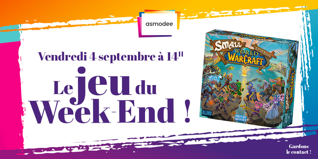 asmodee_fr's tweet photo. En prélude à la sortie de Small World of @Warcraft_FR de @days_of_wonder vendredi prochain 11 septembre, on vous fait gagner 1 exemplaire du jeu !

Pour participer :
✅ Follow @Asmodee_fr + #RT ce tweet
✅Tag ton partenaire de jeu
💡Un autre jeu est à gagner sur FB
TAS 07/09. https://t.co/XjCNHJtbPn