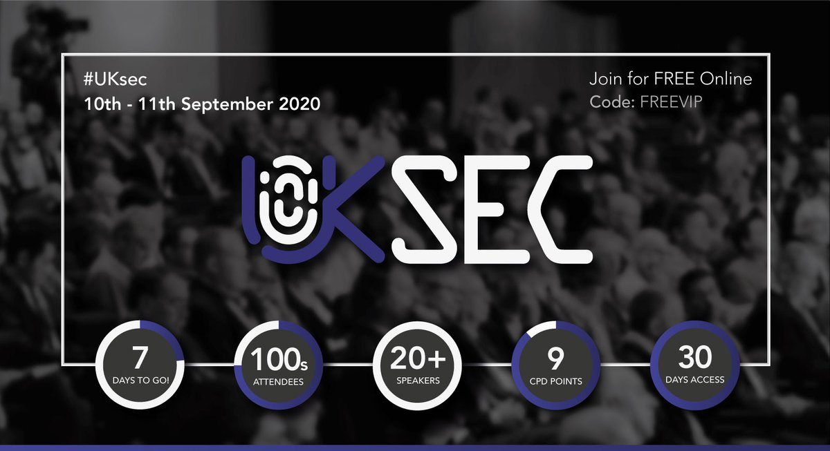 QGMedia_Tech's tweet photo. The 1-week countdown to #UKsec begins! Have you secured your place to hear from #CyberSecurity experts from the likes of Information Security Forum, Lloyds Banking Group &amp; Penguin Random House yet? Learn more &amp; register for free with code: FREEVIP at https://t.co/1NF1k1Ga6o https://t.co/2NJUcv4795