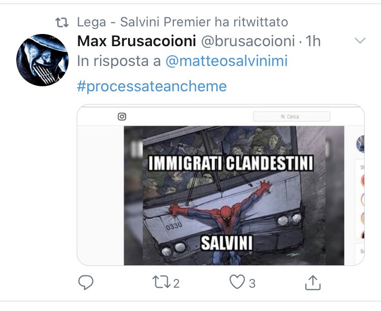 AAntifahier's tweet photo. No vabbè adesso è un supereroe 😂😂 🤡 la fervida visione dei decerebrati. la lega rt di continuo # per farlo salire in tendenza e poi dire che son tutti con lui 😂 direi che questo è meglio #processatelitutti https://t.co/KyTca1X7zU