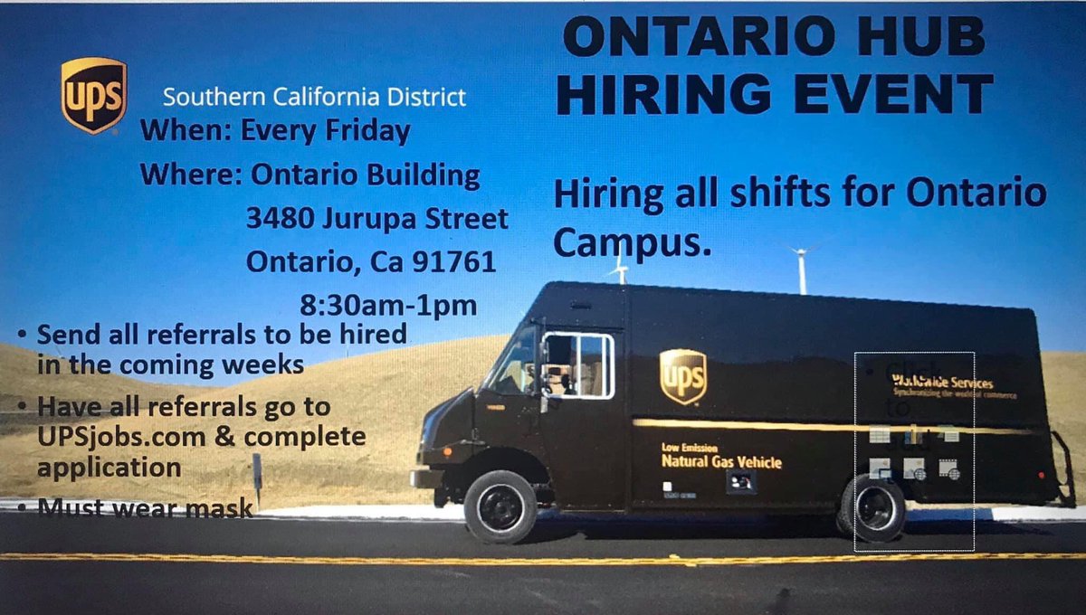 Please retweet. UPS is hiring. @jrindafernshaw @SouthCalUPSers @LCruz_SoCalHR @DavidJosie131 @JD45587837 @gloodadups @ValdiviezMartin @JonJbierly @LouisTovalin @eliaa_luna @divine2wincom