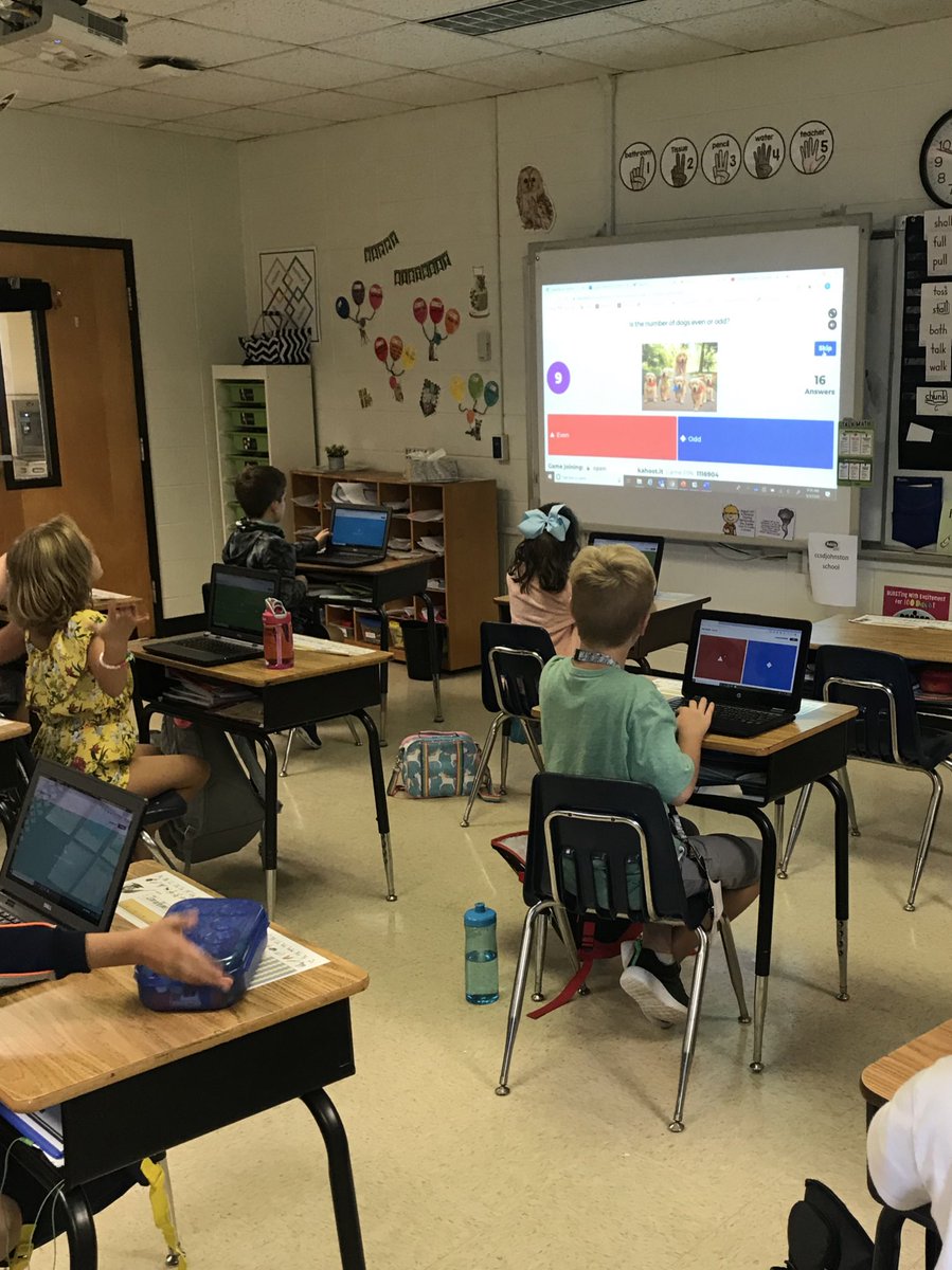 Reviewing skills we’ve been learning on <a href="/GetKahoot/">Follow @Kahoot</a> is one of our favorite things! So far this year we’ve done Kahoots for every subject. Today we practiced even and odd numbers! <a href="/JohnstonJags/">Johnston Elementary</a> <a href="/CherokeeSchools/">Cherokee Co. Schools</a> <a href="/CcsdCares/">CCSD C.A.R.E.S.</a> #ccsdfam #iampossible #wearetogether #kahoot