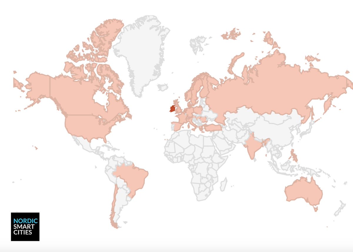 🌍 A quick peek of our very international attendance at today's online edition of #NordicSmartCities!

Thank you all for a great conference!