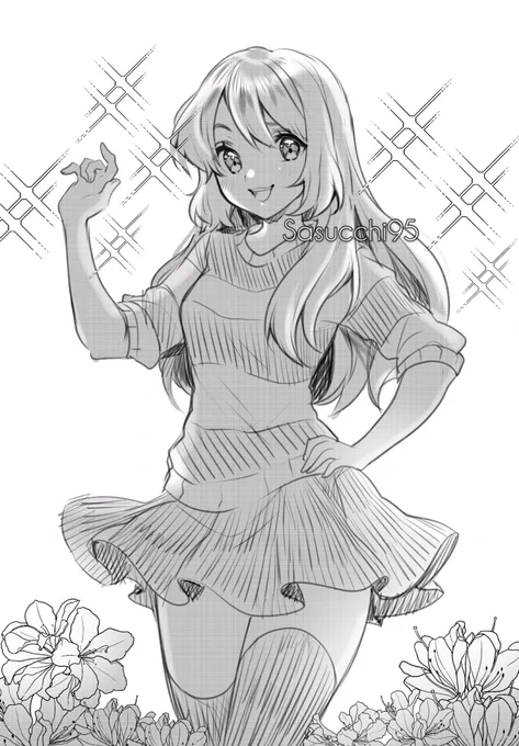 Another drawing of @EmirichuYT :") this time its just a sketch shdhd i was testing a brush in csp! 
I didnt know who to draw, so i drew her cuz i was watching her videos while drawing sgdnxbdbs 