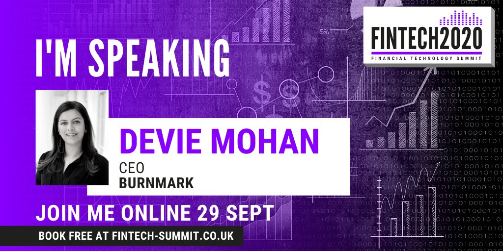 digitfyi's tweet photo. @devie_mohan. CEO at Burnmark will be speaking live online at Fintech 2020 Virtual Summit. Learn more at: https://t.co/LbfFxsuJ4w
#ftechsummit #fintech #Finance #financenews #financialtechnology #virtualevent #onlineevent #fintechevent #burnmark https://t.co/VXlEHd6Osy