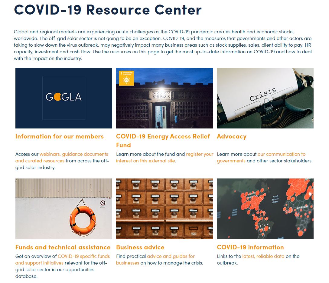GOGLAssociation's tweet photo. ⬇️ DOWNLOAD: @PowerAfricaUS has released 6 information sheets with #safeworkingpractices for #offgridsolar companies, during the #pandemic. Find all the info sheets on the GOGLA #COVID19 resource center: https://t.co/hqmVbYPVlp https://t.co/Z10D4qKqnX