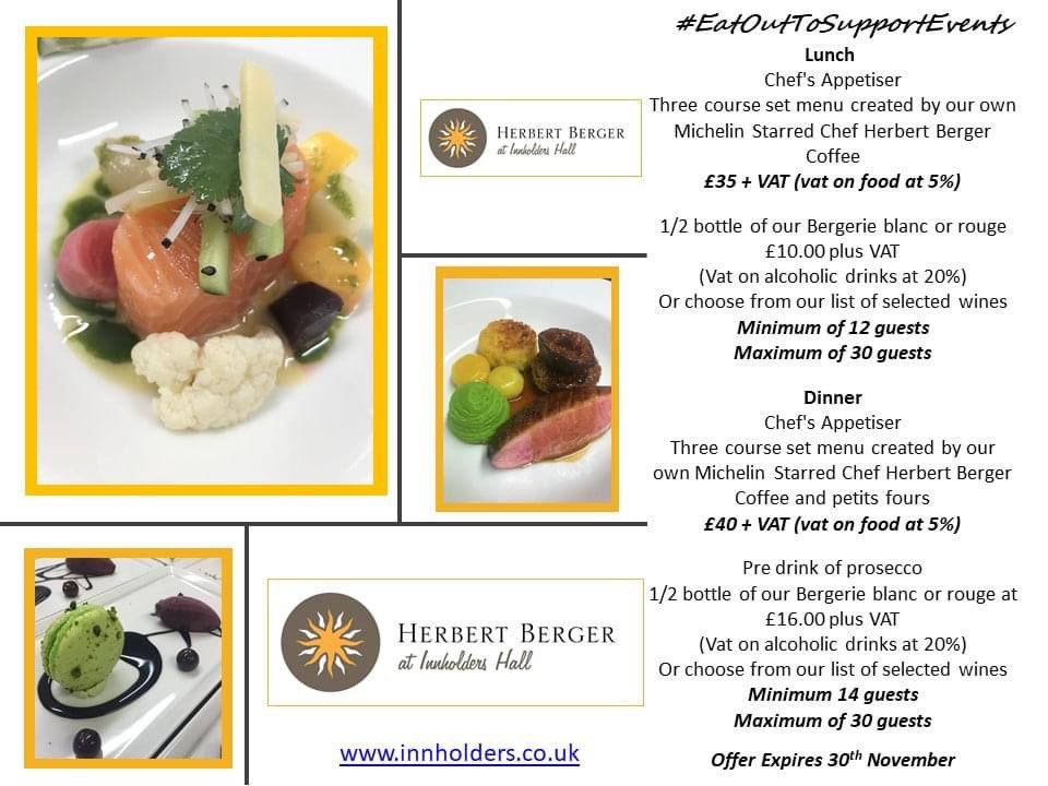 Ellie_Leva's tweet photo. Following the success of the #EatOutToHelpOut scheme we at #innholdershall are delighted to introduce our very own #EatOutToSupportEvents please see our details below and do not hesitate to contact me with any bookings you may have #eventprofs
https://t.co/JXoK2wUlEY https://t.co/o2knoMX1Ls
