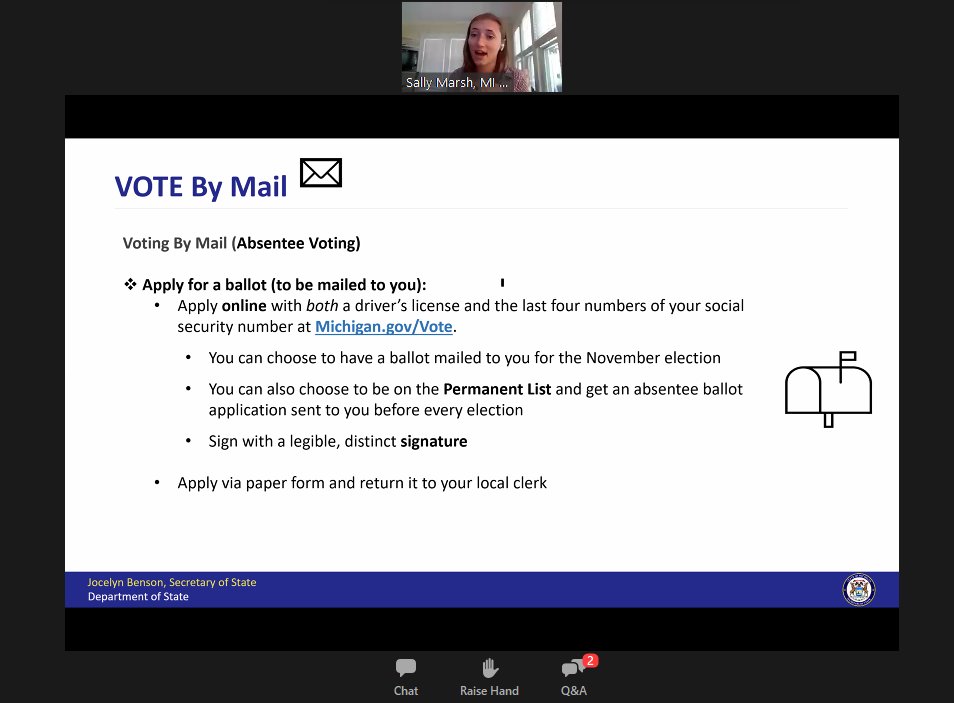 PIRGIMStudents's tweet photo. "this is the year to make a plan to vote" - thanks @CampusVote for another great summit! Excited to continue working with you, @MichSoS , and all our campus partners to make student voting safe and make sure students have a voice in this election! https://t.co/B7QxasG5LH
