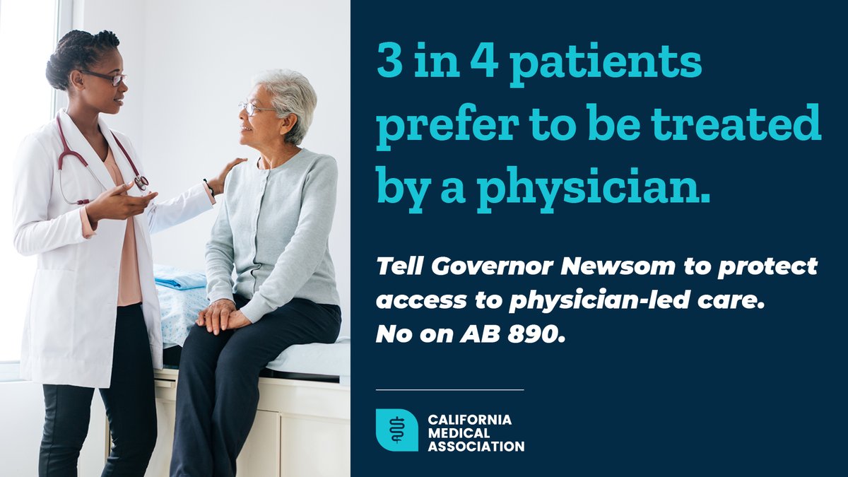 AvikElisa's tweet photo. .@cagovernor Veto AB 890! Patients deserve care led by Physicians! @GavinNewsom #VetoAB890 https://t.co/ZNWczzq0LZ