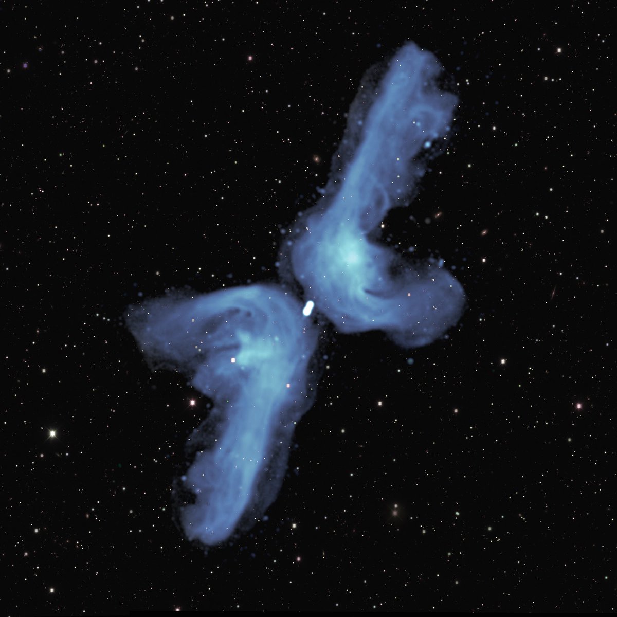 4/ But that radio image in the OP of PGC 064440 doesn't look like that. It's an X! And the jets are thicker, less well defined. What gives?Well, its black hole *used* to be active. For some reason it shut down. Maybe the pantry is empty, nothing more to eat.