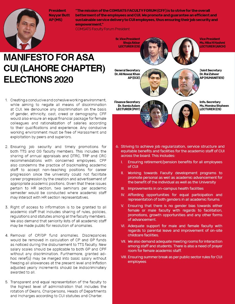 COMSATSFForum's tweet photo. The manifesto of CUI for this year👇👇👇 

✌️✌️
#comsatsfacultyforum #cui_lahore #comsats #cuiFaculty #cui_asa https://t.co/RTcKAdU8zT