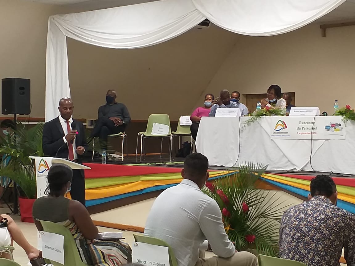 CAPNORD972's tweet photo. Réunion du personnel de @CAPNORD972 organisée à #Bassepointe en présence des élus du territoire pour présenter les orientations du Président Bruno Nestor AZEROT https://t.co/1NfPOyusAJ