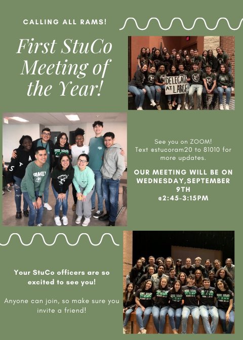 HEY RAMS! Here is some more information about our upcoming meeting. We are so excited to see you guys and can’t wait for what’s in store for this year!💚 <a href="/MCHS_Rams/">RamNation</a> <a href="/MaydeCreek2022/">mchs c/o ‘22 ☻</a> <a href="/MaydeCreek2021/">MCHS '21</a>