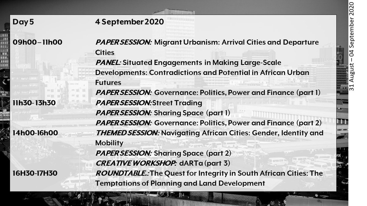 sacsc2020's tweet photo. And just like that day 4 of #sacsc2020 just ended. Please join us again tomorrow for the last day of the #sacsc2020. See tomorrow’s sessions below and visit https://t.co/PTHWkgzbvu for a more detailed programme &amp; the abstract booklet. https://t.co/kdLUZCXzmM