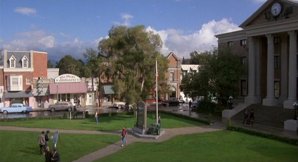 By 1955, Hill Valley had peaked like many American towns. The next step was towards suburbia. Just outside of town a planned community had broke ground. It was called Lyon Estes. Subdivision builders put up the cost for the housing but cities had to bring infrastructure to them.