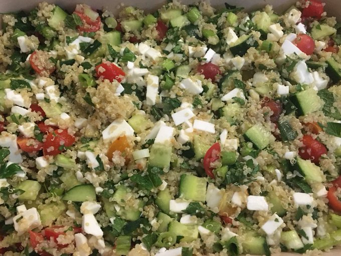 Quinoa salad with feta. 😋 https://t.co/0P66TbieTx