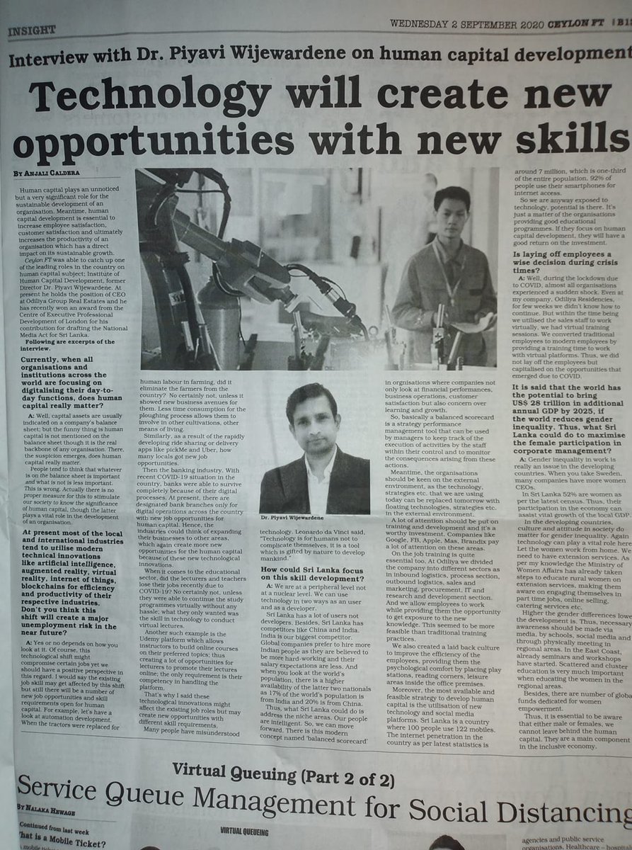 Print edition: ceylontoday.lk…/technology-will-create-new-opportu…