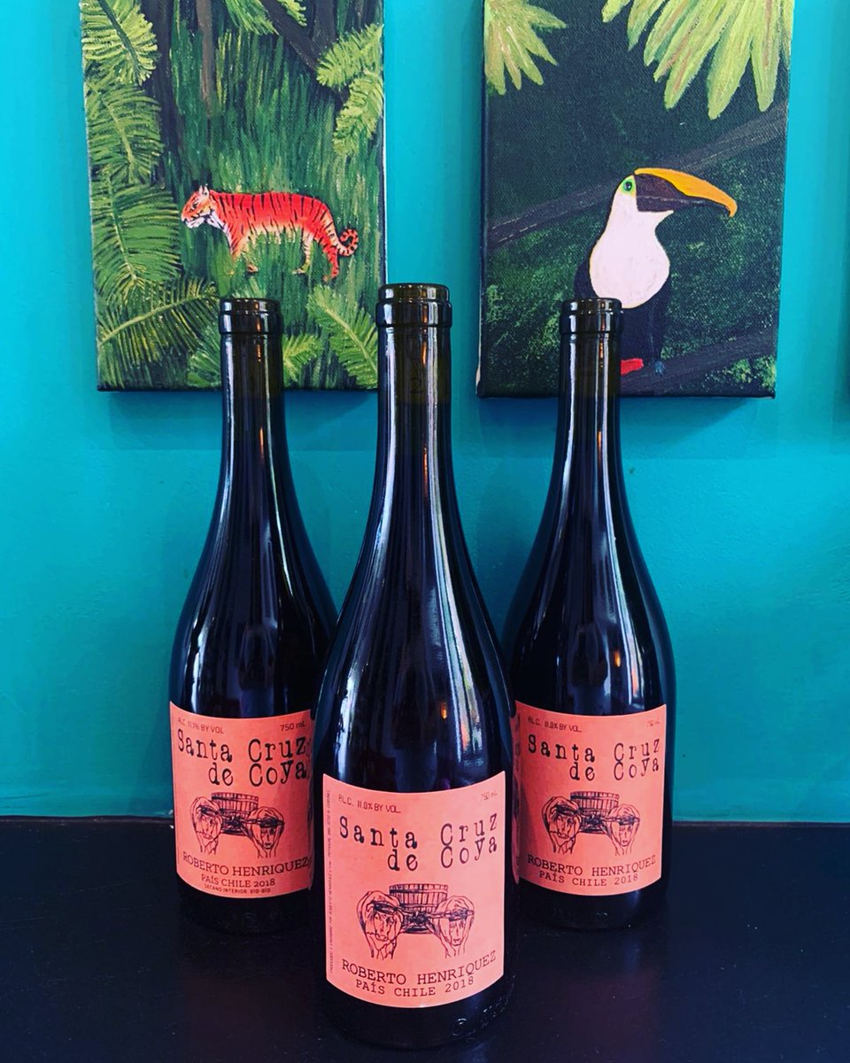 Now available by the glass...deliciously light and peppery red wine made from 200 (!) year old País vines in the Bio Bio Valley, Chile. Santa Cruz de Coya 2018 from <a href="/Henriquez_Rober/">Roberto Henríquez</a> Open till 11pm tonight! #pais