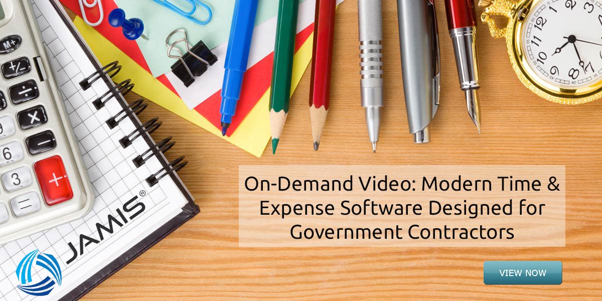 JAMIS_Software's tweet image. On-Demand Video: Modern Time &amp;amp; Expense Software Designed for Government Contractors.  Take a look at our recent web presentation on JAMIS Prime Time &amp;amp; Expense! bit.ly/2EXLwPN #TimeAndExpense #Modern
