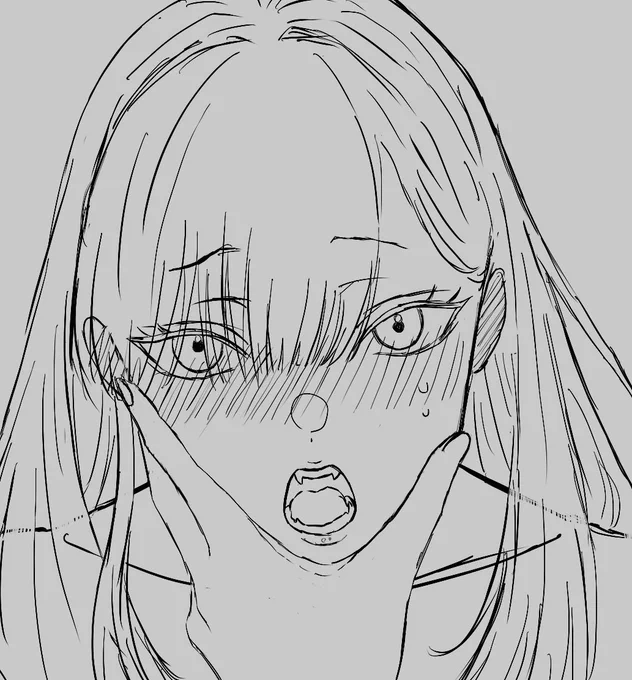 例の「早くあーんしなさいよ!」のシーン落書き途中

構図どうしようか迷うな〜 