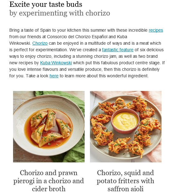 <a href="/gbchefs/">Great British Chefs</a> are so #ChorizoLovers that they even mention us in their #newsletter, sharing with their #readers the exquisite #recipes of chef <a href="/Chef_Kuba/">Kuba Winkowski</a>.

They do know how to enjoy #SpanishChorizo!😋

#ChorizoEspañol #SpanishChorizo