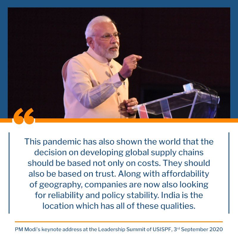 PMOIndia's tweet photo. Here is why the world is looking towards India. #USIndiasummit2020 https://t.co/pucDu047t9