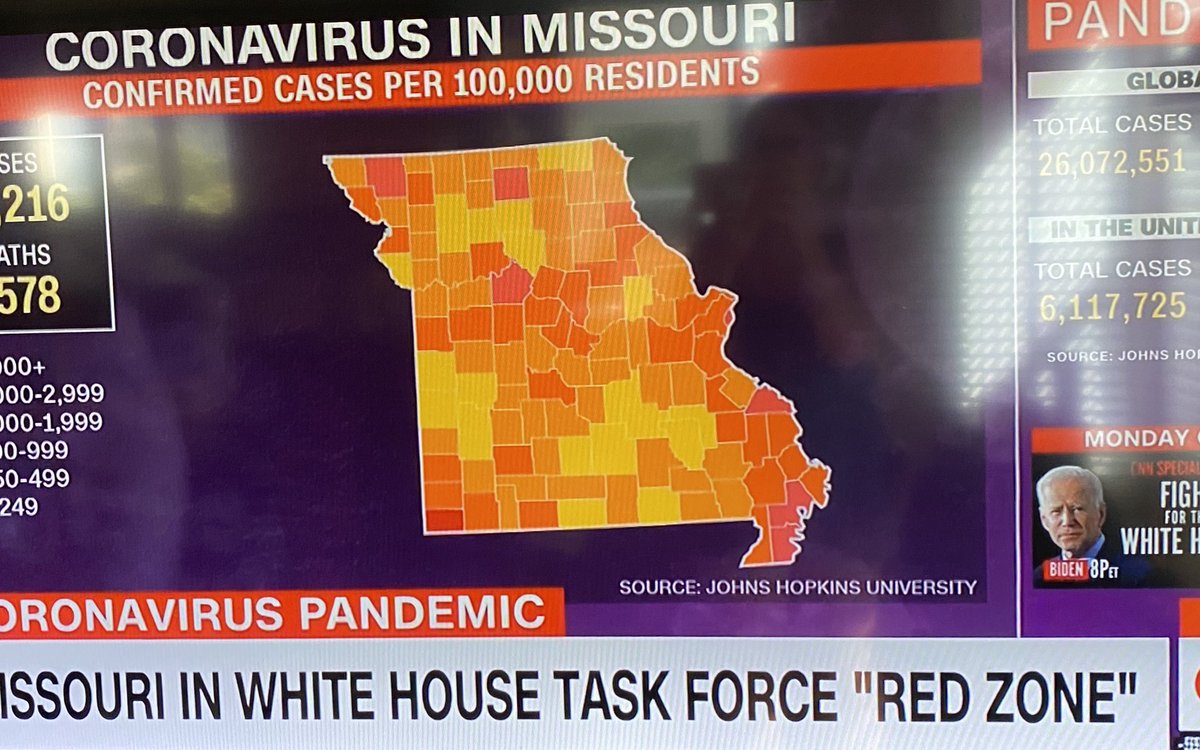BluebirdsofMO's tweet photo. #Missouri is making national headlines again because the #WhiteHouse knows that @GovParsonMO is a failing leader. Their message is loud and clear @mikeparson #mandatemasks, #closebars and get control of this state. Listen to the experts on the #WHTaskforce
We are a #RedZone! https://t.co/NU5NlhIDyF
