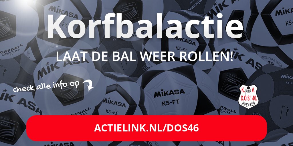 Steun DOS '46: zorg dat het balletje gewoon kan blijven rollen. Doneer een bal op actielink.nl/dos46 #ballenactie #korfbalactie #korfbal #dos46
Zie website voor meer info dos46.nl/start-ballenac…