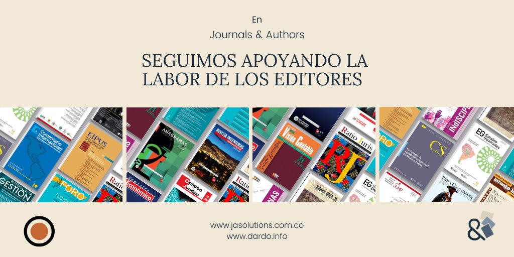 journalsauthors's tweet image. En Journals &amp;amp; Authors seguimos apoyando la labor de los editores. ¿Quiere saber cómo? Comuníquese con nosotros 📩info@jasolutions.com.co 📱 (+57)3167322347 
#blog #OpenJournalSystems #XML #traducción #maquetacion #DARDO #CallForPaper #capacitacion