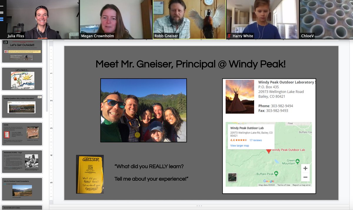JuliaFliss's tweet image. That's right!!! Our FIRST community expert for our @EvergreenRams Virtual Outdoor Lab experience today is.... Mr. Gneiser, Principal at Windy Peak Outdoor Lab School!! Thx. for sharing your time, energy &amp;amp; spirit with us, Mr. G!! We're SO inspired by YOU! 👣🧭 #ICARE #OutdoorEd