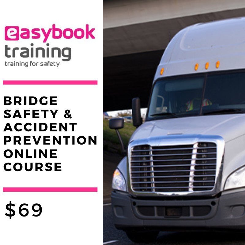 NOW ONLINE! Bridge Safety & Accident Prevention
easybooktraining.com/online-trainin… 
Designed for:
🚚Drivers
🚚Supervisors
🚚Management
🚚Safety Management
🚚Risk Managers
🚚Anyone that has responsibility over drivers hauling materials or equipment 
#keepontruckin #safety #transportsafety