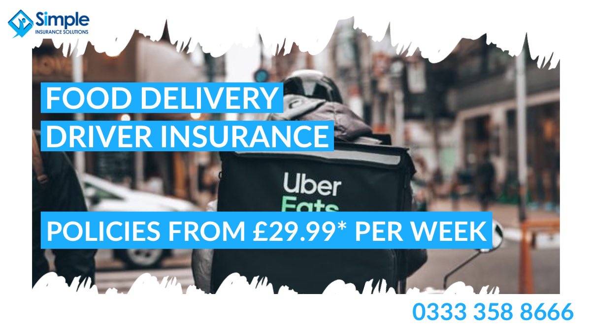 SimpleInsureSol's tweet photo. Have you got the right insurance for food delivery?

Our Hire &amp; Reward insurance policies cover you for every day travel and also food delivery.

T&amp;C’s apply. 

#fooddeliveryinsurance #fooddelivery #ubereatsinsurance #justeatinsurance #deliverooinsurance https://t.co/k6RMtWoUdK