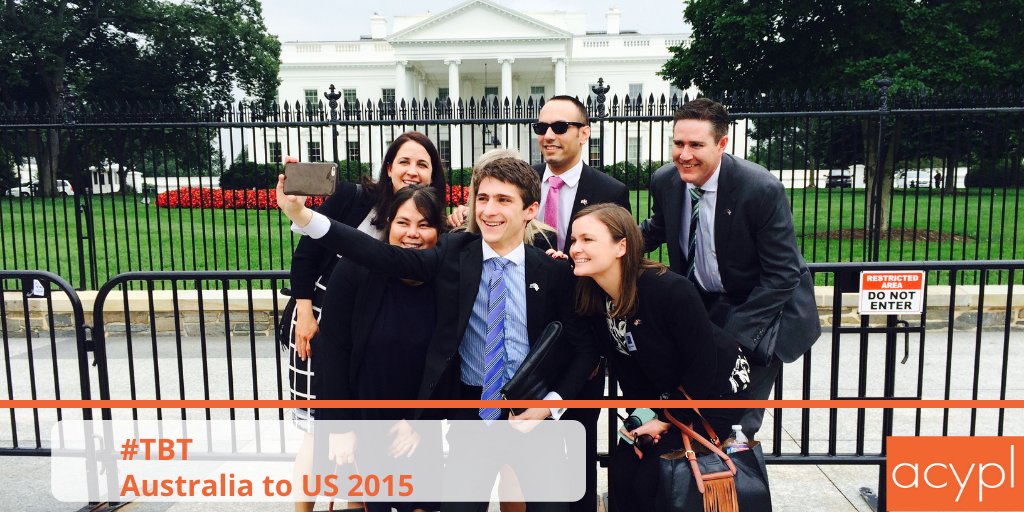ACYPL's tweet photo. In honor of next weeks’ #IntlACYPLTownHall with alumni from Australia and New Zealand, today’s #TBT is of our 2015 Australian delegates outside the White House!
Keep an eye on our social media for more details on the upcoming webinar. #acyplAustralia #acyplNZ #acyplDownUnder https://t.co/x8C7YvCwhA