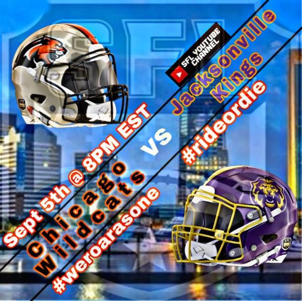 ChicagoWildcats's tweet photo. This Saturday YOUR Chicago Wildcats travel to Jacksonville to take on the Kings!  #weroarasone #rideordie #unfinsihedbusiness @simulationfl @ESPN1000 @HawleySports @paytonsun @CarmenDeFalco @TWaddle87 @GitRDoneLarry @rickandbubba https://t.co/hgWJ1gwWrR