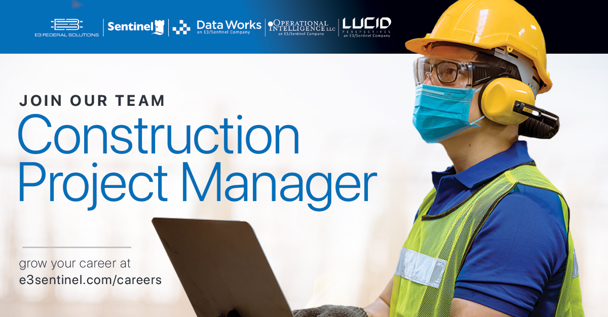E3Sentinel's tweet photo. Looking to grow your career? We're looking for a Construction Project Manager to lead a DoD focused program on Engineering, Construction and Quality Assurances services. Apply today! https://t.co/IiuiGsQcff #YourCareerGrowsHere #WeAreHiring https://t.co/V3O1nKhV3F