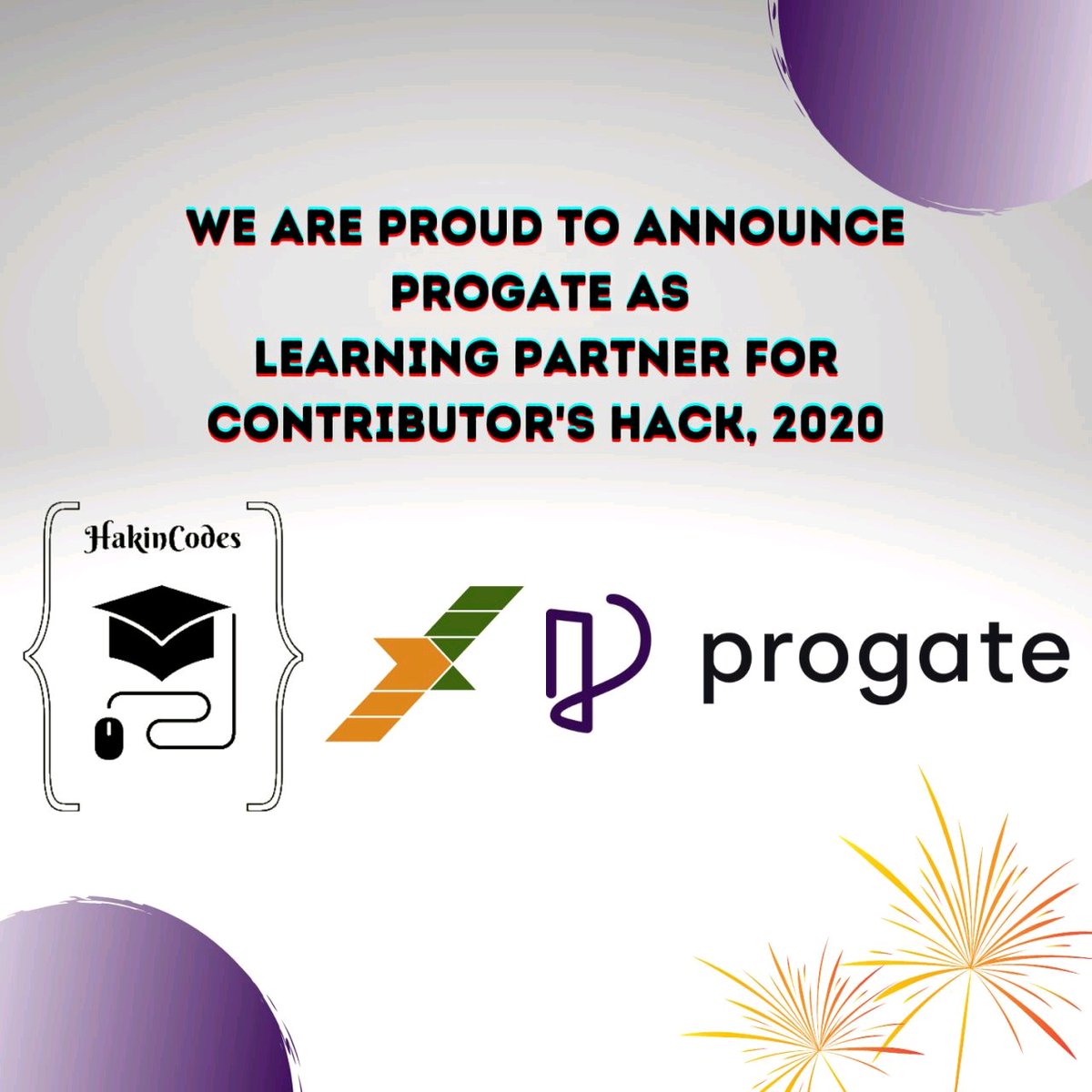 hakincodes's tweet photo. Hey #Everyone!!
We here @hakincodes are proud to announce that @progateEN is now officially our Learning Partner for our annual Open-Source Program Contributor's Hack, 2020!!
Stay tuned for more #exciting and amazing #announcements!

#hakincodes #progate #OpenSource #programming https://t.co/jEkJLcjKge