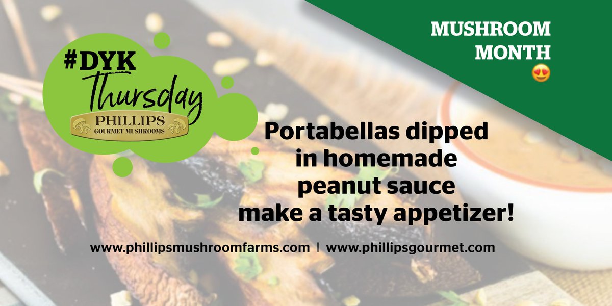 PhillipsGourmet's tweet photo. Try this delicious recipe for Portabella Satay with Spicy Peanut Sauce from the Mushroom Council for your next gathering! https://t.co/EIrXffVVXc…/portabella-satay-spicy-…/…More great mushroom recipes: https://t.co/nV6V7Lhxz2 https://t.co/ZREdkwi8yg