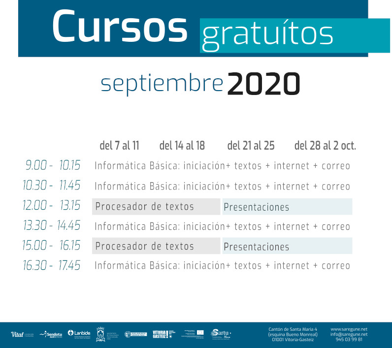 Saregune's tweet photo. 💻Iniciación a la informática, procesador de textos, presentaciones💻  ¡Acércate  y aprende informática con nosotras en septiembre! ¡Y con #softwarelibre!  💙🖱️ #saregune #TICenelbarrio #nuestroscursos https://t.co/2ZC07jUJF9 https://t.co/dUgdz6aQ1j