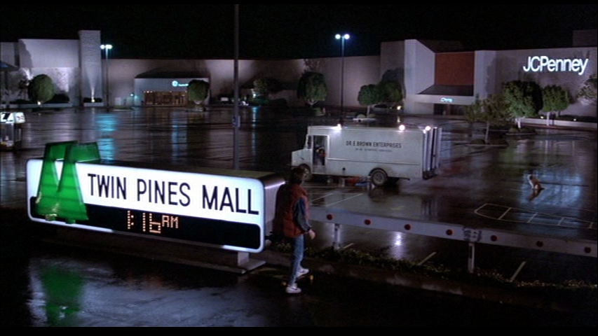 Doc, like many boomers, recalls when the mall used to be farmland. These malls dominated the retail scene through the 70's-80's & have since declined. If a BTTF movie was made today, the mall would be dead & downtown Hill Valley revitalized.