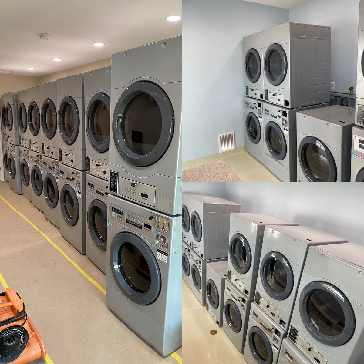 KolhagesAppl's tweet photo. Loving this laundry room - 14 sets of Wascomat Coin Op Commerical Washers and Dryers. We are waiting on 1 last washer to arrive and then some finishing touches.....Gorgeous. Thank you so much to our customer for choosing to shop local.....❤️❤️❤️ #wascomat #laundryroom https://t.co/WVZmio0ze4