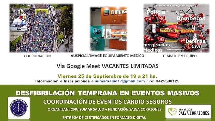 RCPTraining's tweet image. Queres saber que hay que tener en cuenta para cubrir un Evento Cardio Seguro?
No te pierda esta charla por Google Meet