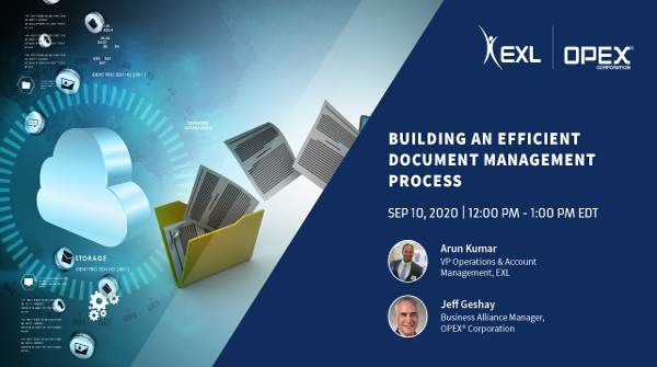 exl_service's tweet photo. Recent delays in mail systems have made efficient document processing more critical than ever. Tune into our #webinar on Sep 10th, 2020 to learn how EXL can help #insurers build an efficient #documentmanagement process.
Register Here: https://t.co/LogmB1aLpJ
#ContentExtraction https://t.co/eNxuLZ41mU