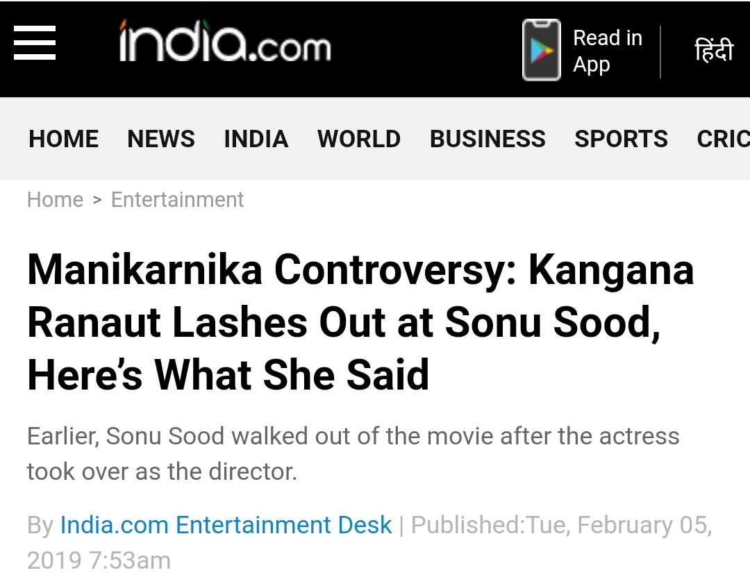 iHrithiksSniper's tweet image. Kangana has problem with every unproblematic person. She somehow manages to fight with every costar/coworker she works with. And then she plays the victim card. Insane skills of staying in news without doing anything good. 
#KanganaPagalHai