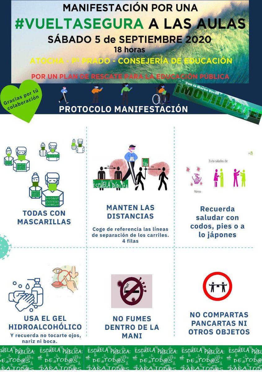 MADinterinos's tweet photo. ❌ Aún no hay alumnos en las aulas y el comienzo del curso en la @ComunidadMadrid es un auténtico caos.

‼️ El 5 de septiembre a las 18.00 comienza la manifestación por una #VueltaSegura

🍏 Sigue el protocolo y allí nos vemos 😉

#5sVueltaSeguraYoVoy https://t.co/2LkGMzeDkf