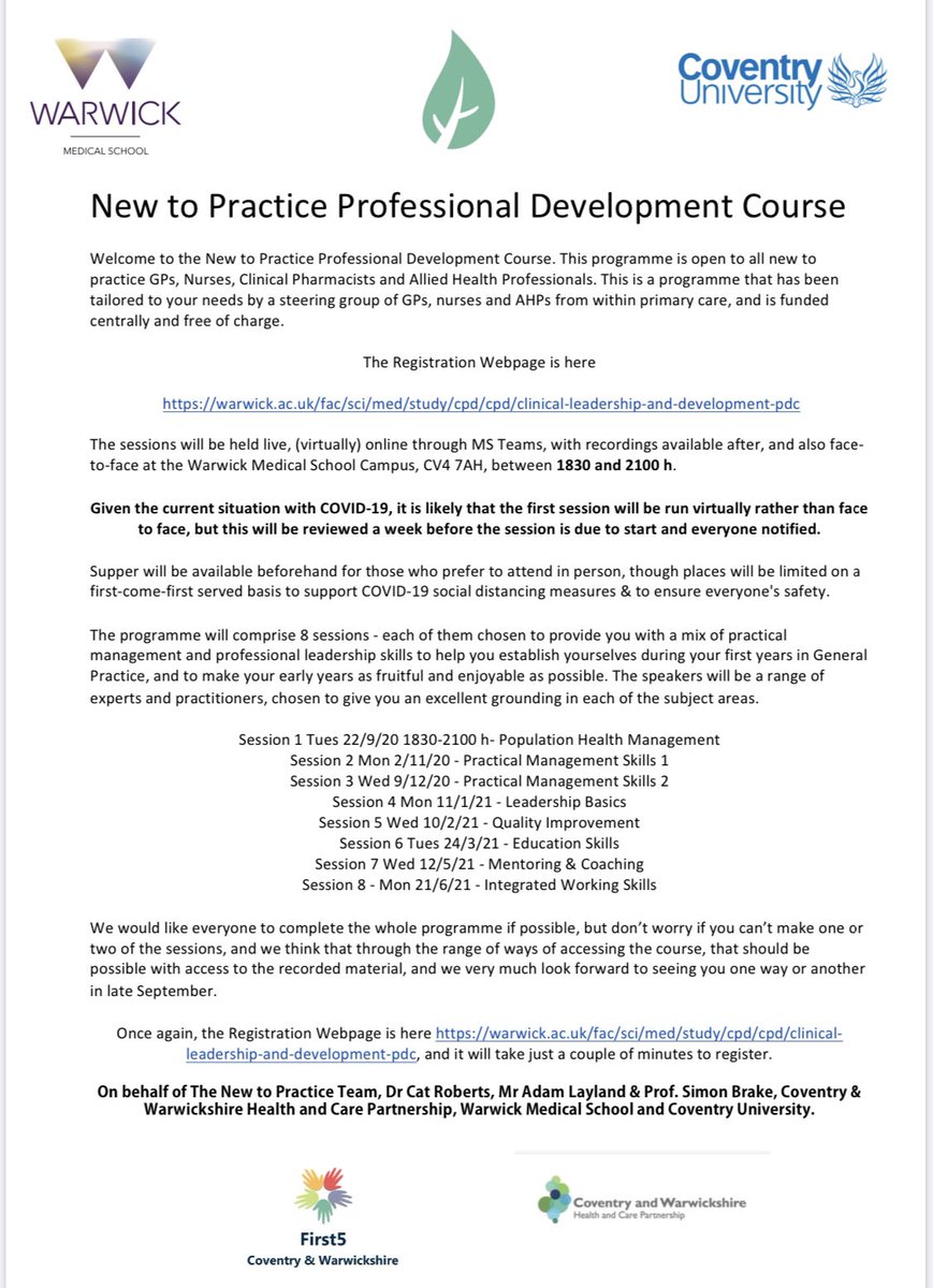 ⭐️New to Practice Programme⭐️

Register today! warwick.ac.uk/fac/sci/med/st…