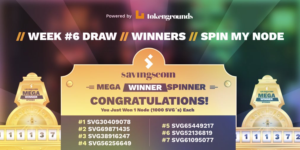 SavingscoinSVG's tweet photo. 🥳Congratulations to the winners of the SIXTH and LAST week of "Weekly Mega Winner - Spin my Node"!😀

🚨Subscribe our YouTube: https://t.co/MPuYzPmQaY

➡️Join us on Telegram: https://t.co/Lf8z8QaSLA… https://t.co/F1FfrdrQ5Q