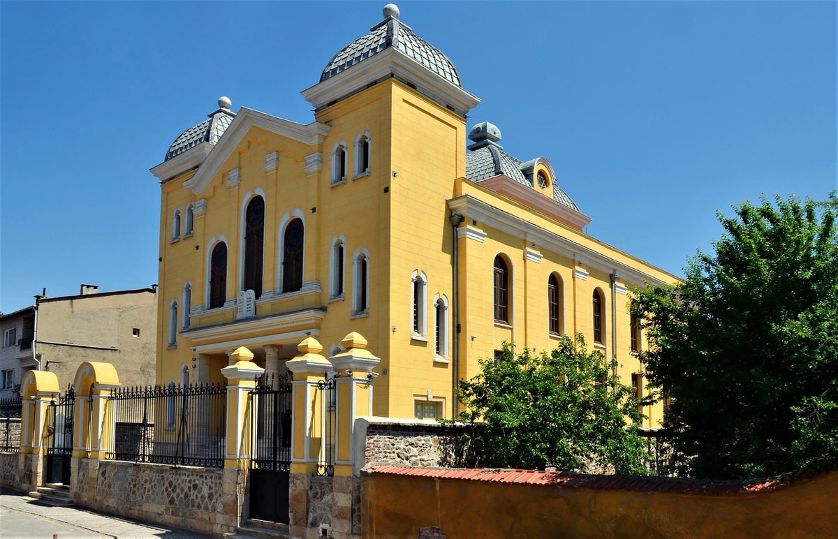 The Adrianople Synagogue was built in 1906 in Edirne, Turkey.When it was reopened as an active synagogue in 2015, the city council hung a banner across the street saying "Welcome home, our old neighbours"