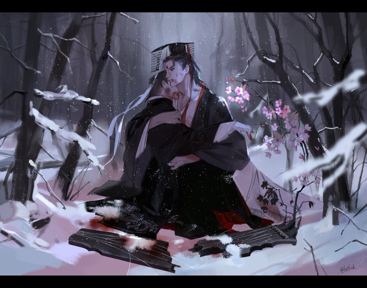 lettch_'s tweet photo. [Сh. 100]
Mo Ran didn't believe, he refused to believe, that Chu Wanning had died just like this. 
That the great zongshi of an era, high and lofty, his Shizun, the person he hated the most, had died.. just like this. 
#erha #2ha #二哈和他的白猫师尊 https://t.co/DYKw2AOvvl