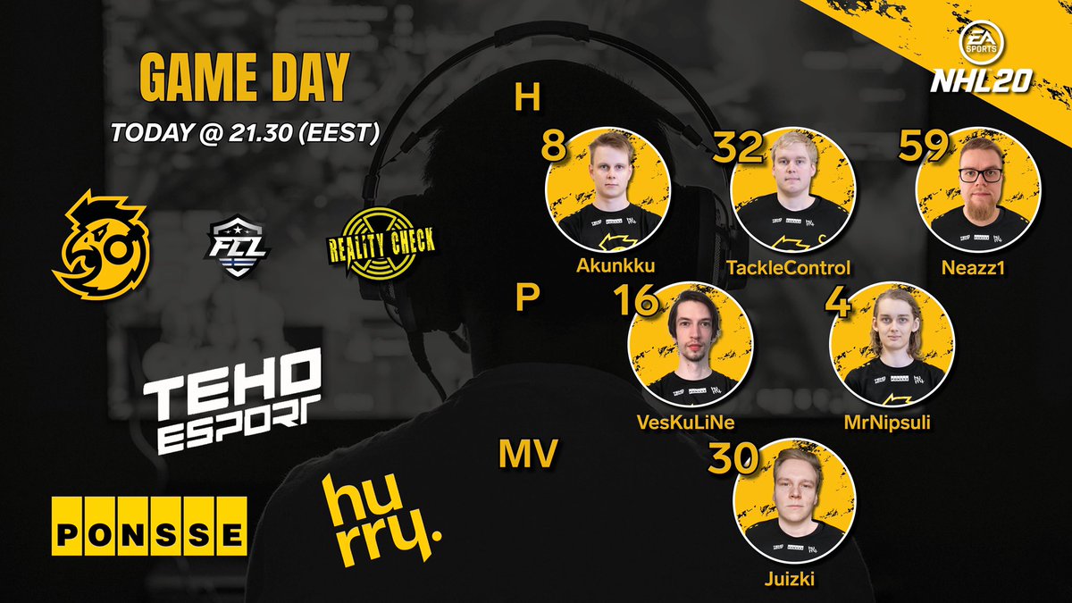 Race to the top of our #FCL continues, as we are playing important games against Reality Check! Lineup stays the same, so come on tigers, show us the eggs!

🕘: 21:30 EEST
🎮: NHL20
⚔️: <a href="/sawoesports/">SAWO ESPORTS</a> vs. <a href="/REC_EASHL/">Reality Check</a> 
📺: twitch.tv/sawoesports

#esportsfi #nhlgamer #savosta #eSM