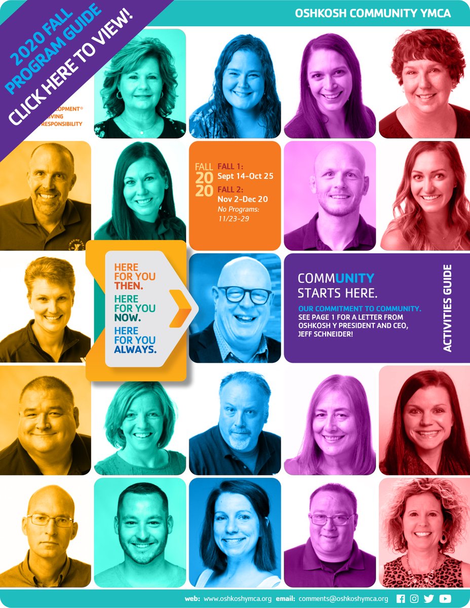 oshkoshymca's tweet photo. THE FALL PROGRAM GUIDE IS HERE! 🤩 FALL 1 Session begins on September 14. Register today for youth sports, swimming lessons, special classes, and more! View our NEW fully digital and interactive Fall Program Guide and REGISTER TODAY! 🙌https://t.co/UtI0AbFbj9 https://t.co/AyprThJVQP