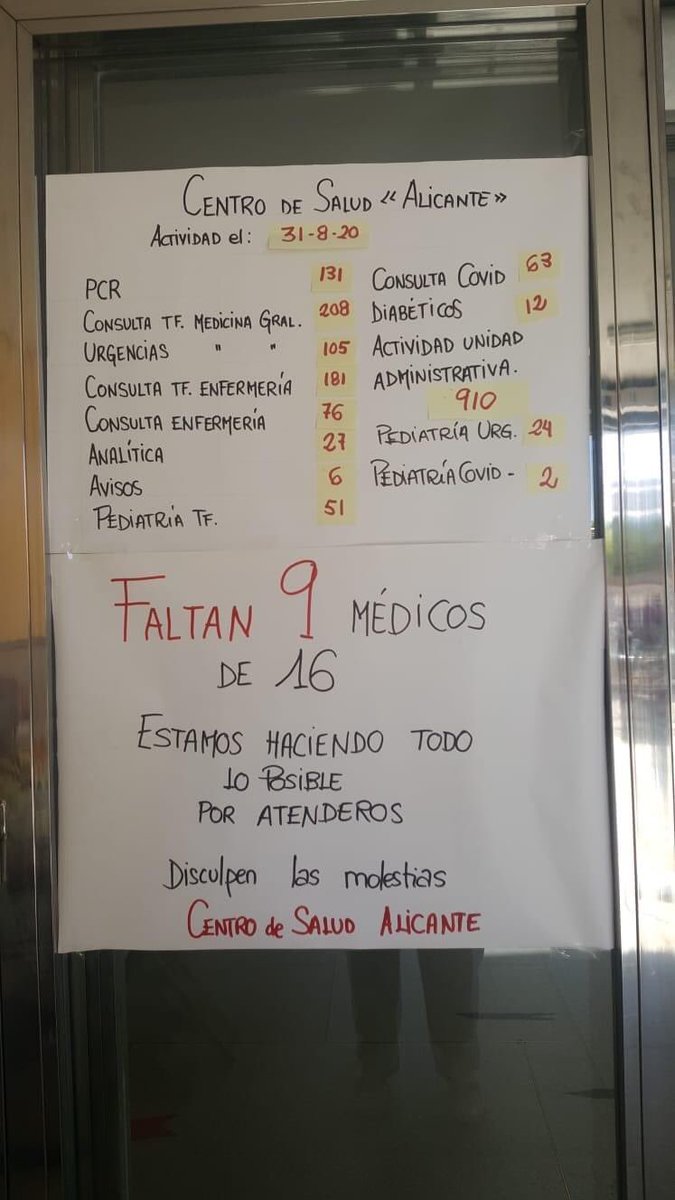 MdcnCabreada's tweet photo. AL FINAL TENDREMOS QUE EXPLICAR ASÍ QUE “SI HAY COLAS NO ES PORQUE NO QUERAMOS TRABAJAR: ES PORQUE NO DAMOS ABASTO” (Y DONDE DICE “MÉDICOS”, AÑADAN “ENFERMER@s, TCAE, CELADORES/AS, ADMINISTRATIV@S...) https://t.co/M1e2c8zyXx